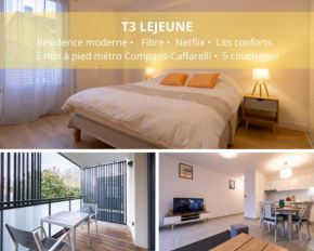 T3 Lejeune, Hypercentre, Calme, Fibre, Balcon, 5 min à pied métro Compans-Caffarelli